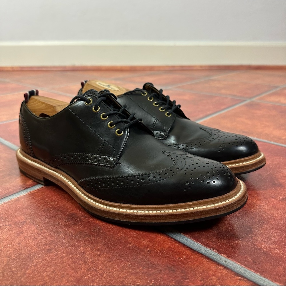 J. Crew Oar Stripe Italian Leather Shortwing Wingtip Derby